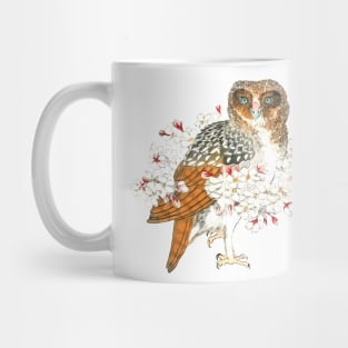 Owl and Cherry Flowers Mug